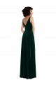 Cheapest Stretch Velvet A-Line Long Sleeveless V-Back Front Slit Prom Dresses Canada