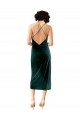 Cheapest Stretch Velvet Sheath Midi Length Sleeveless Criss Cross Open Back Formal Dress Canada