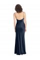 Cheapest Stretch Satin A-Line Long Sleeveless Open Back Black Tie Evening Dress Canada