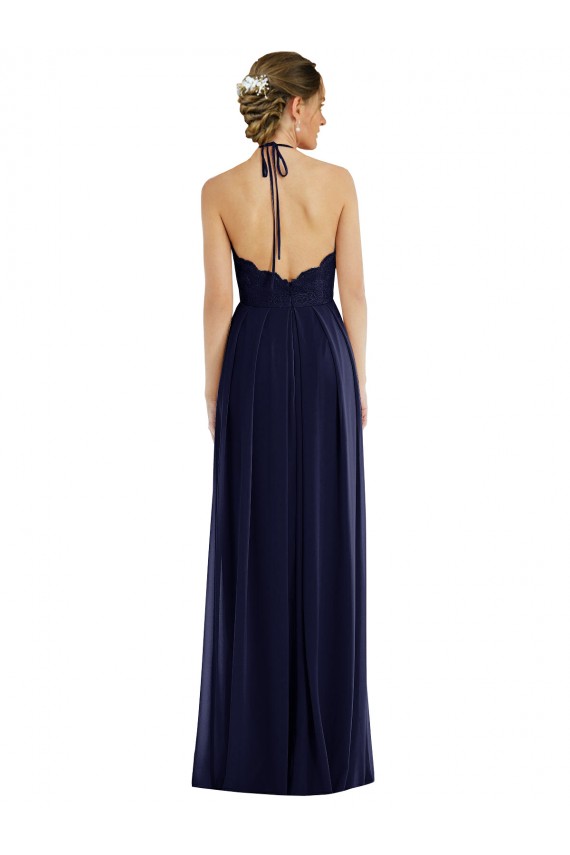 Cheapest Soft Chiffon Long Sleeveless Open Back Semi Formal Evening Dress Canada