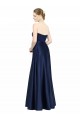 Cheapest Stretch Satin A-Line Long Sleeveless Low Back Black Tie Evening Dress Canada