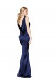 Cheapest Stretch Satin Sheath Long Sleeveless Low Back Formal Evening Dress Canada