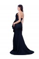Cheapest Stretch Crepe Sheath Sweep Train Sleeveless Low Back Dark Navy Prom Dresses Canada