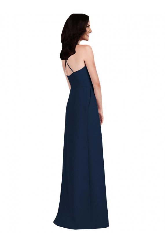 Cheapest Stretch Crepe Trumpet Long Sleeveless Criss Cross Open Back Semi Formal Evening Dress Canada