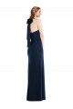 Cheapest Stretch Crepe Trumpet Long Sleeveless Dark Navy Open Back Semi Formal Evening Dress Canada