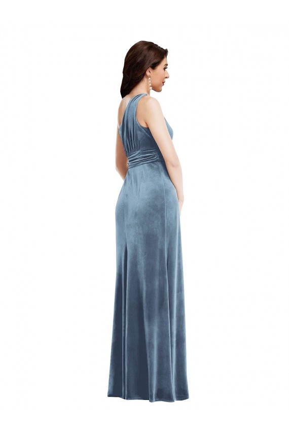 Cheapest Stretch Velvet A-Line Long Sleeveless Evening Gown Canada