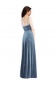 Cheapest Stretch Velvet A-Line Long Sleeveless Low Back Semi Formal Evening Dress Canada