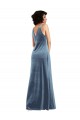 Cheapest Stretch Velvet Sheath Long Sleeveless V-Back Evening Gown Canada