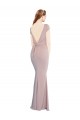 Cheapest Stretch Crepe Mermaid Long Cap Sleeves Tie Back Formal Evening Dress Canada