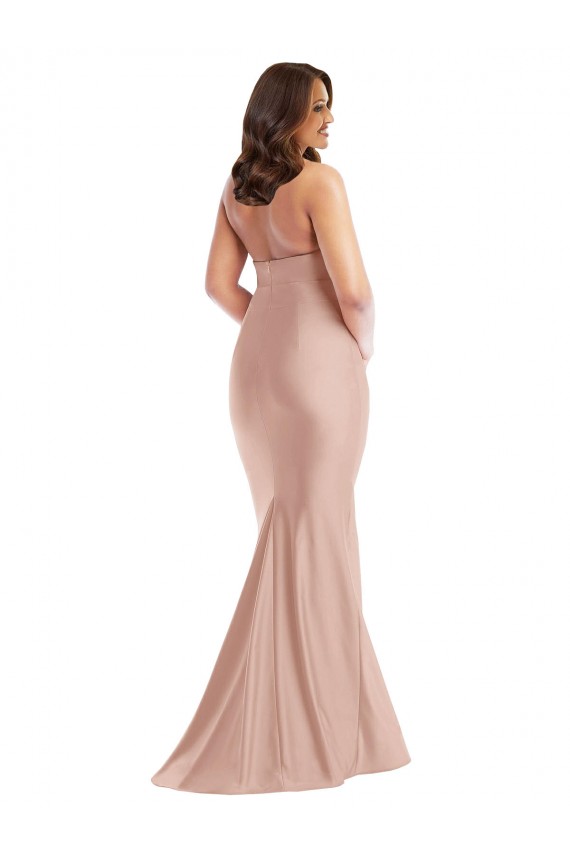 Cheapest Silky Satin Mermaid Long Sleeveless Open Back Formal Plus Size Evening Dress Canada