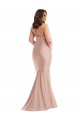Cheapest Silky Satin Mermaid Long Sleeveless Open Back Formal Plus Size Evening Dress Canada