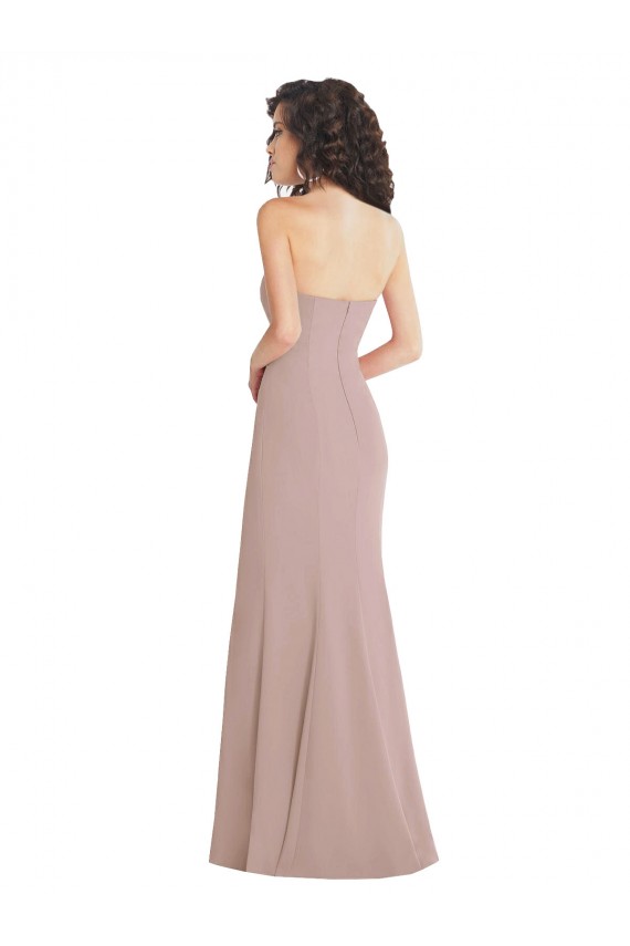 Cheapest Stretch Crepe Mermaid Long Sleeveless Dusty Pink Formal Dress Canada
