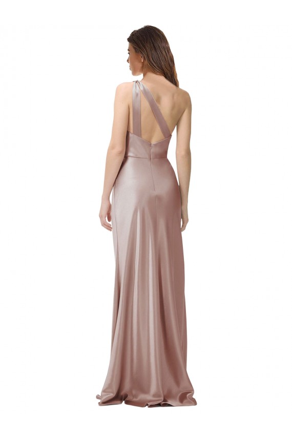 Cheapest Stretch Satin Sheath Long Sleeveless Open Back Formal Evening Dress Canada