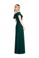 Cheapest Soft Chiffon Trumpet Long Cold Shoulder Ever Green Evening Dresses Canada