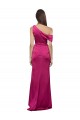 Cheapest Stretch Satin A-Line Long Sleeveless Fuchsia Prom Dresses Canada