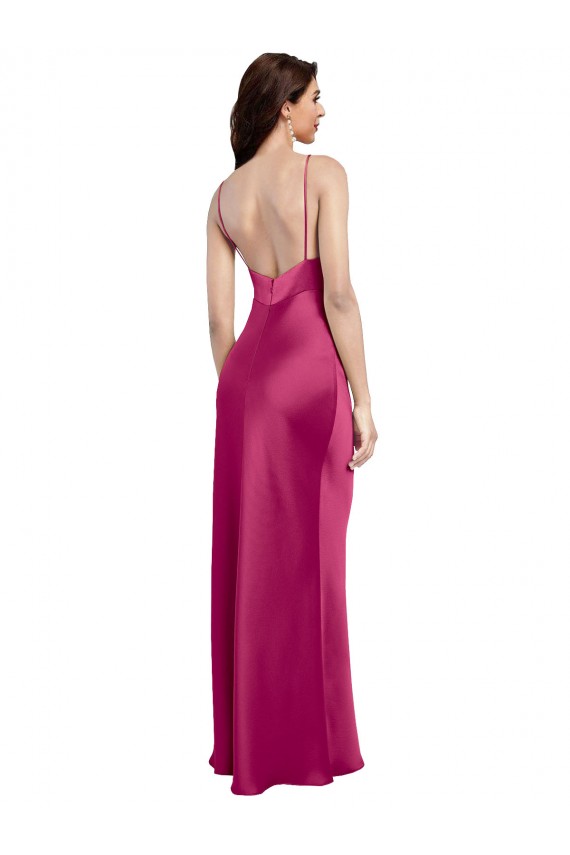 Cheapest Stretch Satin A-Line Sleeveless Fuchsia Formal Evening Dress Canada