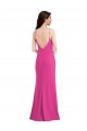 Cheapest Stretch Crepe Trumpet Long Sleeveless Open Back Fuchsia Prom Dresses Canada