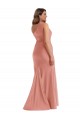 Cheapest Silky Satin Mermaid Long Sleeveless Black Tie Plus Size Evening Dress Canada