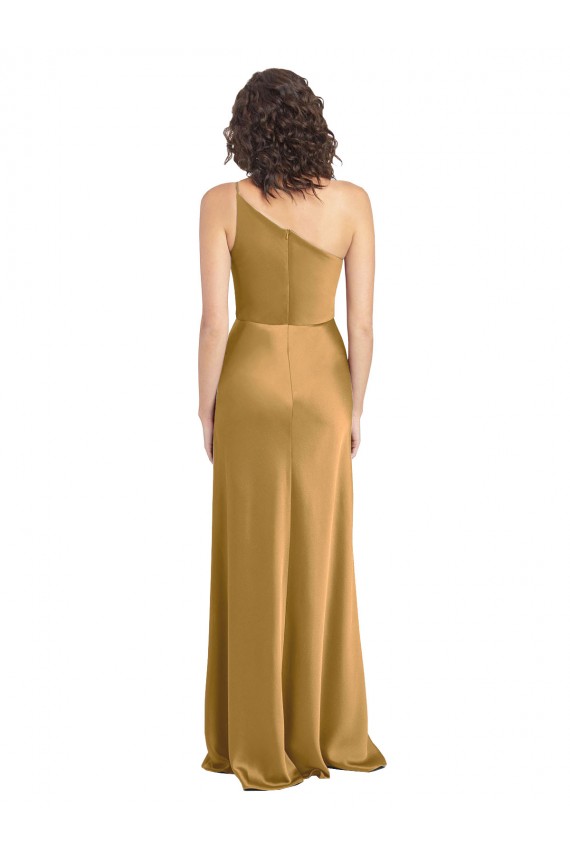 Cheapest Stretch Satin A-Line Long Sleeveless Formal Evening Dress Canada