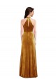 Cheapest Stretch Velvet Trumpet Long Sleeveless Keyhole Back Semi Formal Evening Dress Canada