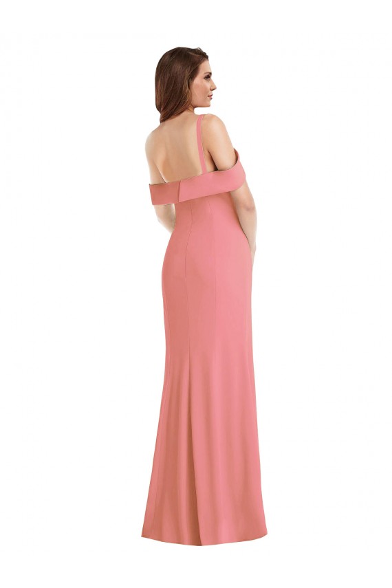 Cheapest Stretch Crepe Trumpet Long Sleeveless Hot Pink Low Back Semi Formal Evening Dress Canada