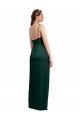 Cheapest Stretch Satin Column Long Sleeveless Low Back Formal Evening Dress Canada