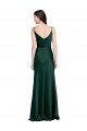 Cheapest Stretch Satin Sheath Long Sleeveless V-Back Black Tie Evening Dress Canada