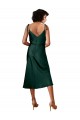 Cheapest Stretch Satin Sheath Midi Length Sleeveless Black Tie Evening Dress Canada