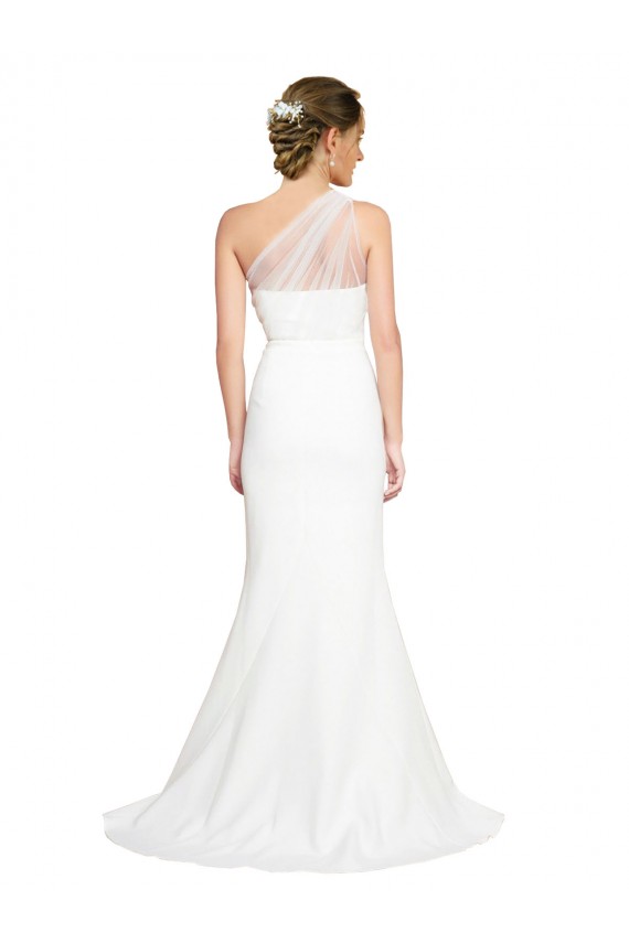 Cheapest Stretch Crepe & Tulle Mermaid Sweep Train Sleeveless Formal Evening Dress Canada