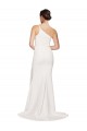 Cheapest Stretch Crepe Sheath Sweep Train Sleeveless Ivory Prom Dresses Canada