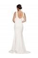 Cheapest Stretch Crepe Sheath Sweep Train Sleeveless Low Back Semi Formal Evening Dress Canada