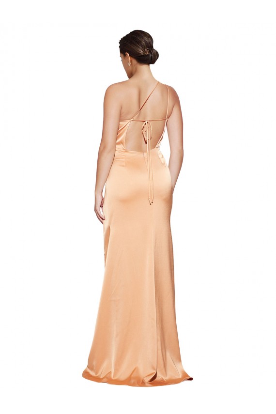 Cheapest Stretch Satin Sheath Long Sleeveless Criss Cross Open Back Formal Evening Dress Canada