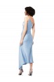 Cheapest Silky Satin A-Line Midi Length Sleeveless High Side Slit Prom Dresses Canada