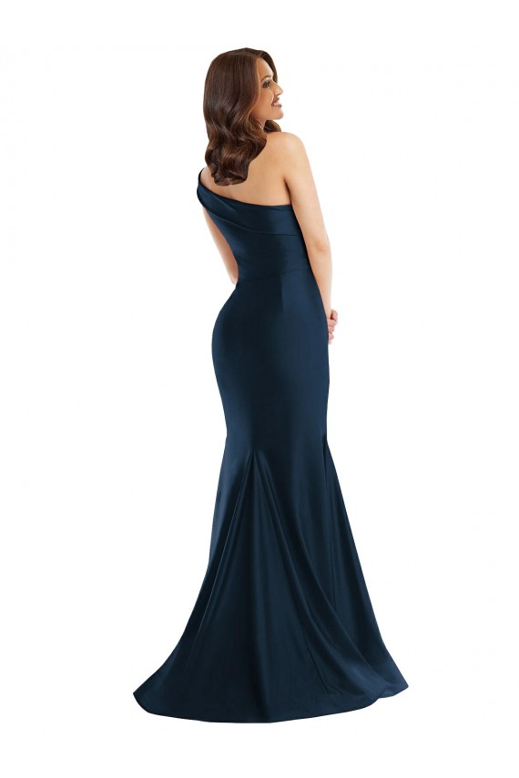 Cheapest Silky Satin Mermaid Long Sleeveless Light Sky Blue Prom Dresses Canada