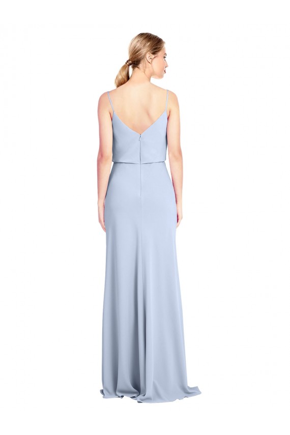 Cheapest Stretch Crepe Sheath Long Sleeveless V-Back Formal Dress Canada