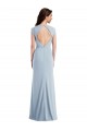 Cheapest Stretch Crepe Trumpet Long Cap Sleeves Open Back Formal Evening Dress Canada