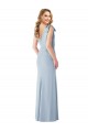 Cheapest Stretch Crepe Trumpet Long Sleeveless V-Back Semi Formal Evening Dress Canada