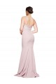 Cheapest Stretch Crepe Sheath Sweep Train Sleeveless Low Back Mauve Prom Dresses Canada