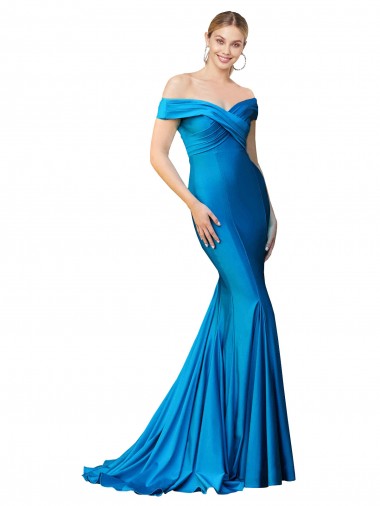 Cheapest Satin Mermaid Long Sleeveless Formal Evening Dress Canada