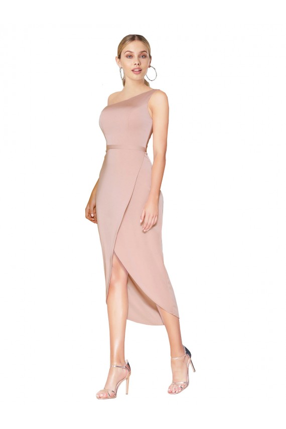 Cheapest Stretch Crepe Mermaid Knee Length Sleeveless Formal Dress Canada