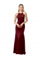 Cheapest Stretch Crepe Mermaid Long Sleeveless Criss Cross Back Formal Evening Dress Canada