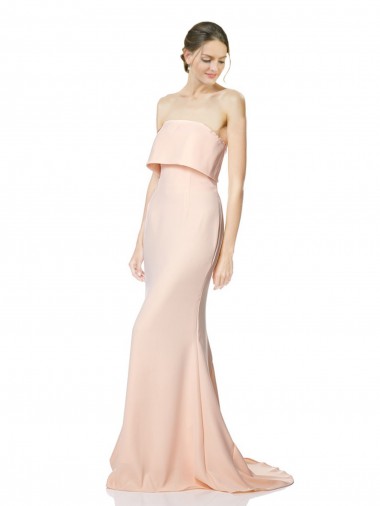 Cheapest Stretch Crepe Mermaid Long Sleeveless Black Tie Evening Dress Canada