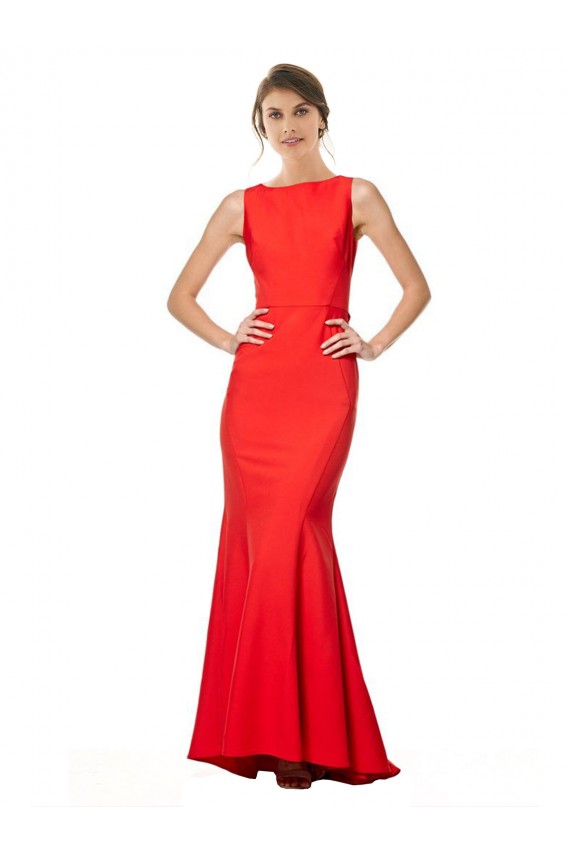 Cheapest Stretch Crepe Mermaid Long Sleeveless Open Back Evening Dress Canada
