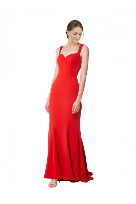 Cheapest Stretch Crepe Mermaid Long Red Formal Evening Dress Canada
