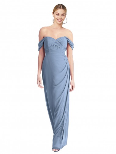 Cheapest Soft Chiffon Mermaid Long Sleeveless Low Back Semi Formal Evening Dress Canada
