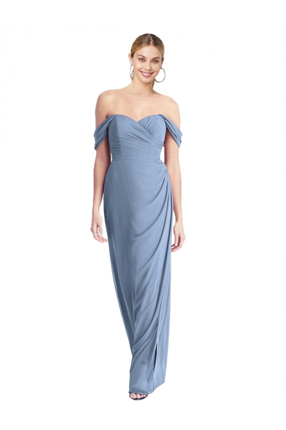 Cheapest Soft Chiffon Mermaid Long Sleeveless Low Back Semi Formal Evening Dress Canada