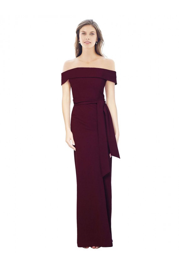 Cheapest Stretch Crepe Mermaid Long Sleeveless Off the Shoulder Low Back Prom Dresses Canada