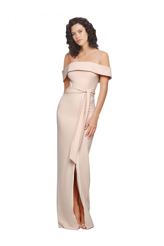 Cheapest Stretch Crepe Mermaid Long Sleeveless Low Back Daring Side Slit Prom Dresses Canada