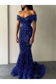Cheapest Velvet Sequin Mermaid Sweep Train Sleeveless Prom Dress Canada