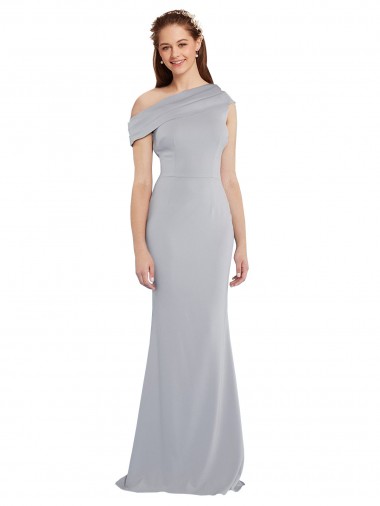 Cheapest Stretch Crepe Mermaid Long Sleeveless Grey Formal Dress Canada